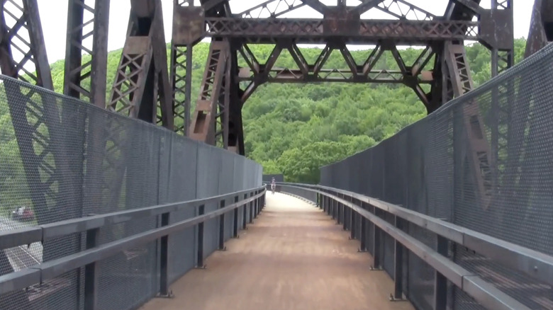 A landscape of the Keystone Viaduct shows what it's like to ride south toward the mountains