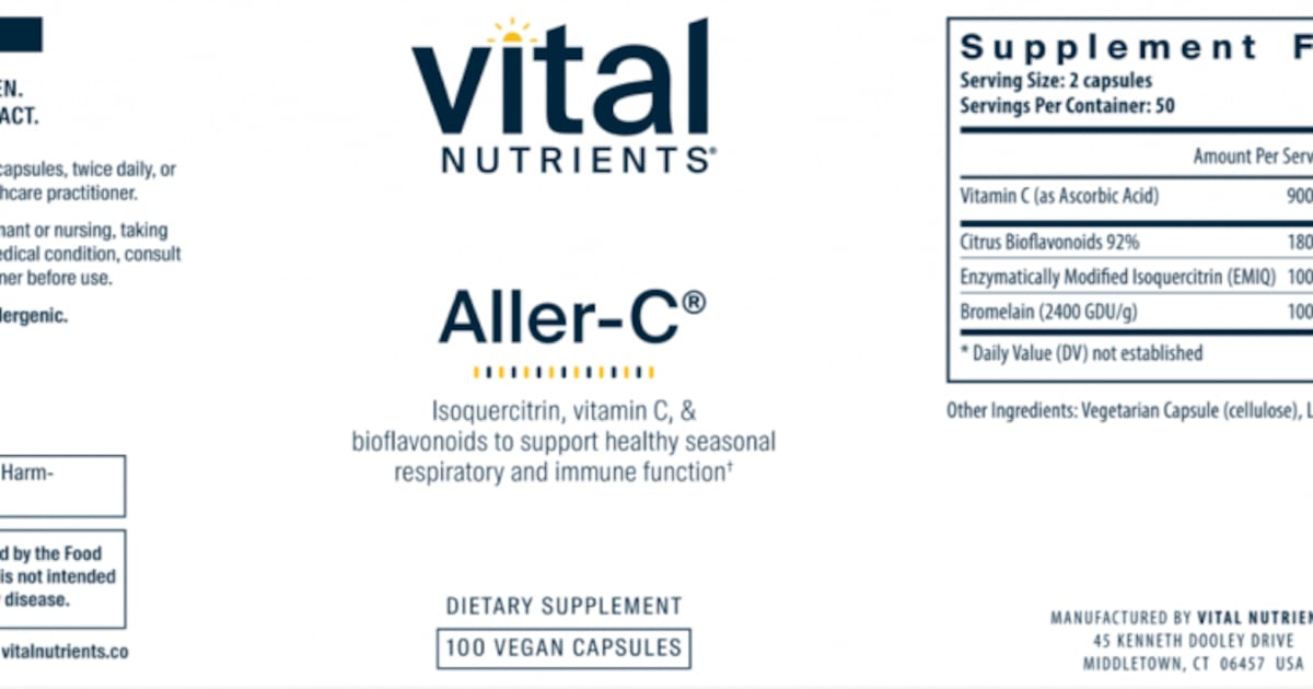Vitamin C dietary supplement recall expands over undeclared allergens – 104.5 WOKV