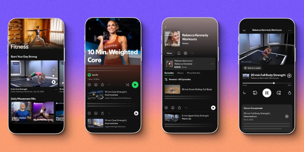 Spotify x Peloton Fitness Hub Brings 1,400 Classes