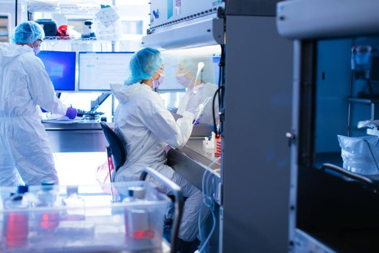 Researchers in a laboratory