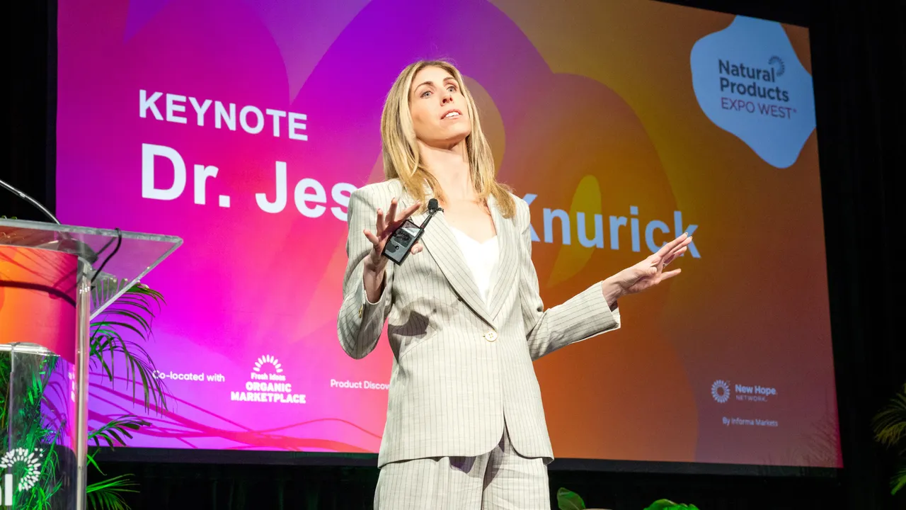Jessica Knurick gives keynote on stage