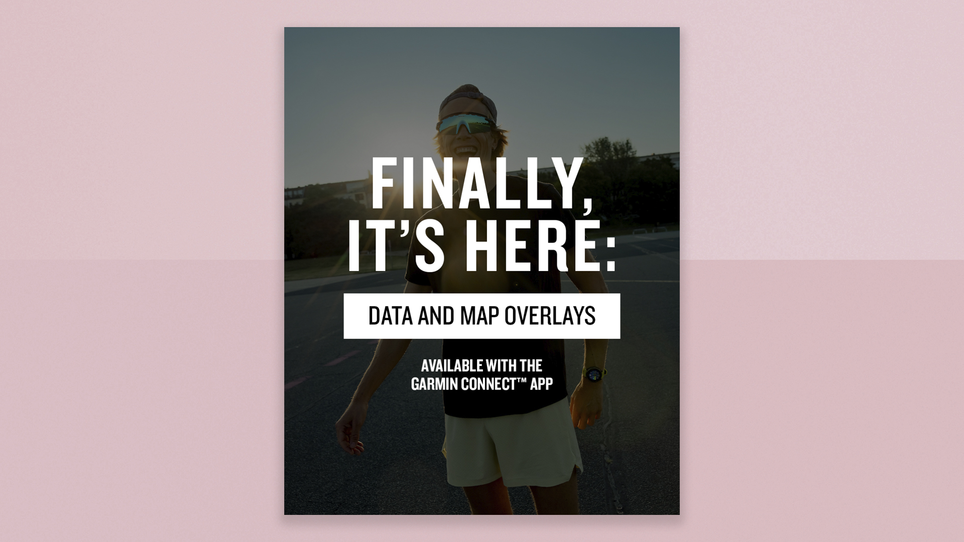 Garmin Connect screenshot on colourful background