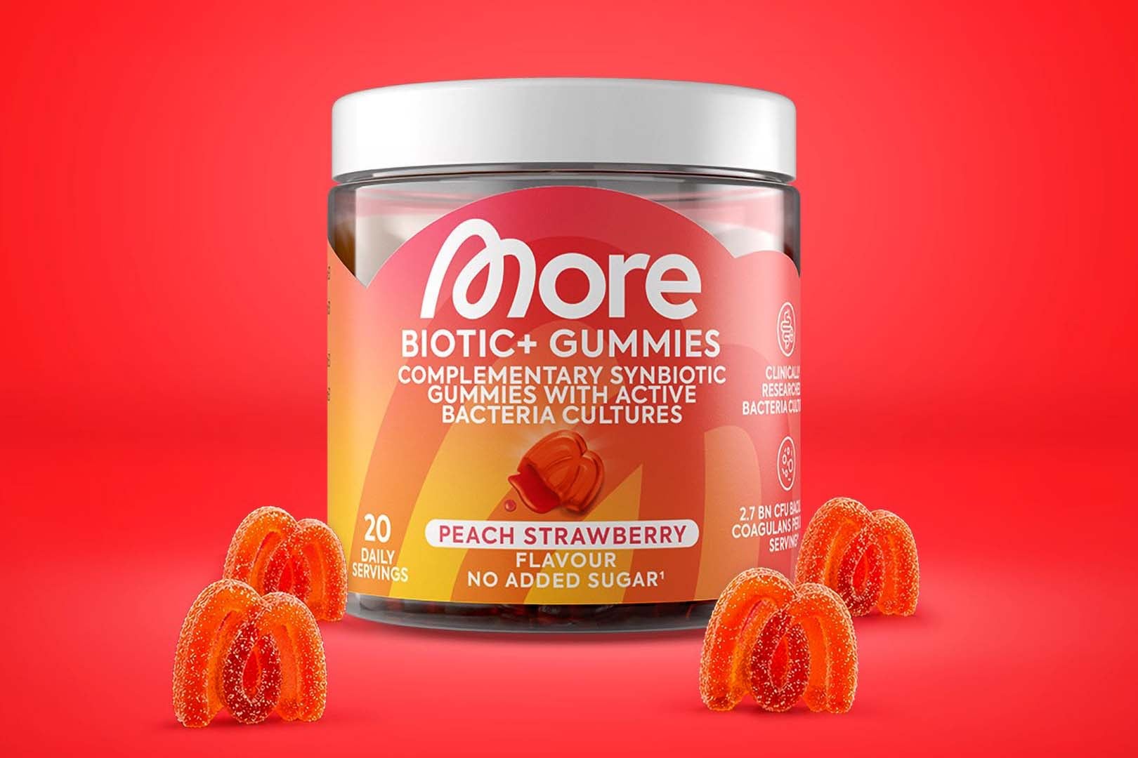 More Nutrition Biotic+ Gummies with 2.7 billion CFU probiotics