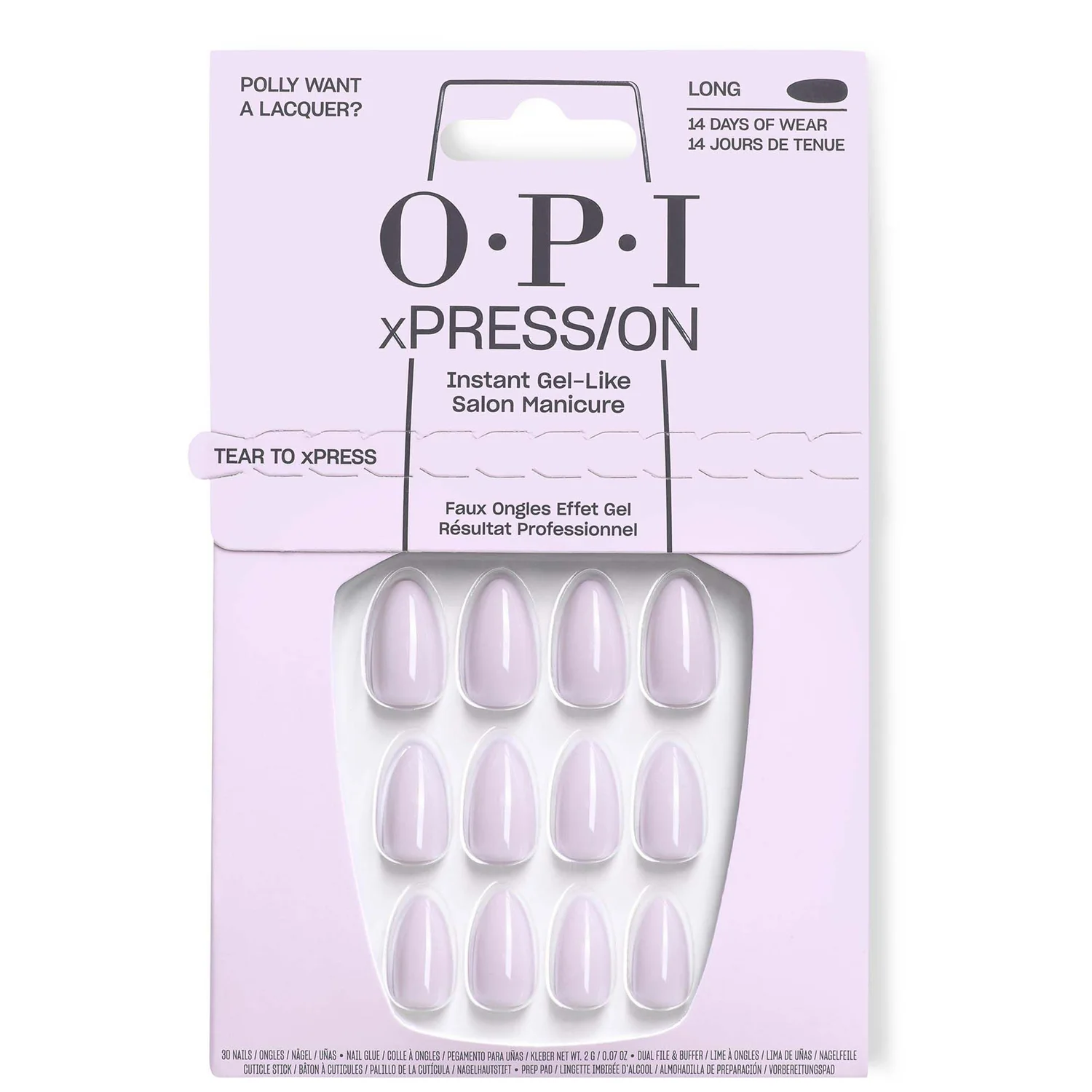 Opi'm Dreaming Xpress/on Artificial Nails - Polly Want a Lacquer?