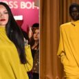 Rihanna in a Mugler fall 2026 look at a Fenty Beauty pop-up in Mumbai on Saturday. The mogul switched between this and a black croc-effect Alaïa fall 2026 dress to mark her brand's India expansion.