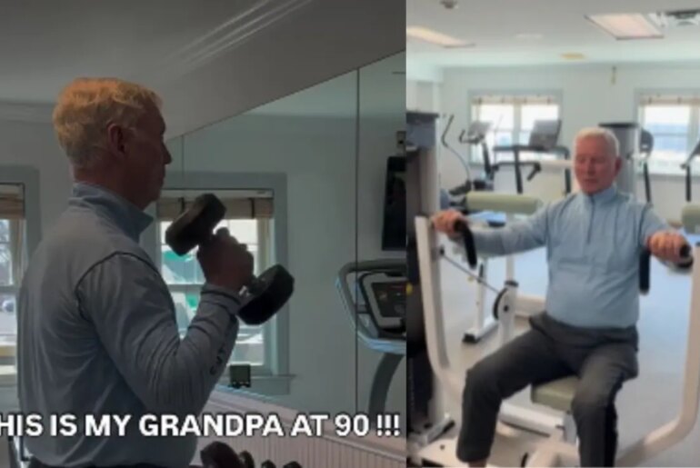 Fitness Trainer Shares Her 90-Year-Old Grandpa's Workout Routine, Internet Calls Him "Inspiration"