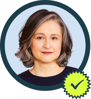 sabina wizemann headshot with a badge indicating approval