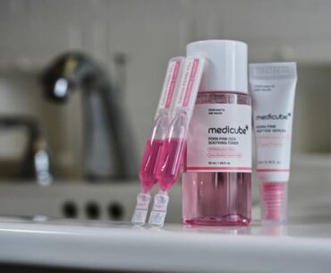 Skincare products made from salmon DNA are displayed Friday, March 6, 2026, in Cincinnati.