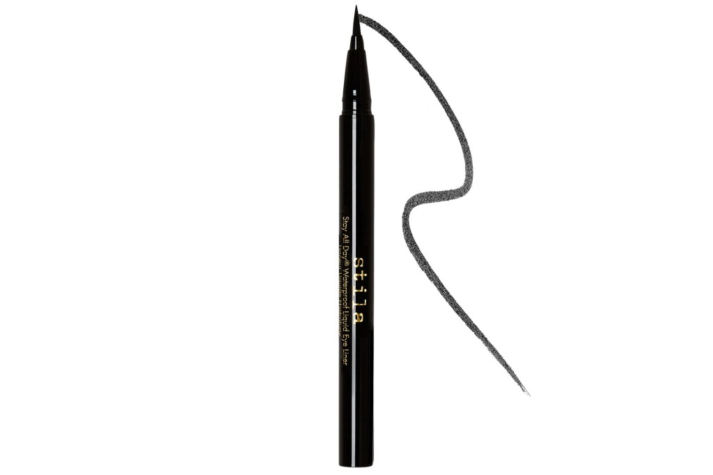 Stila Stay All Day Waterproof Liquid Eye Liner in black with a swatch.