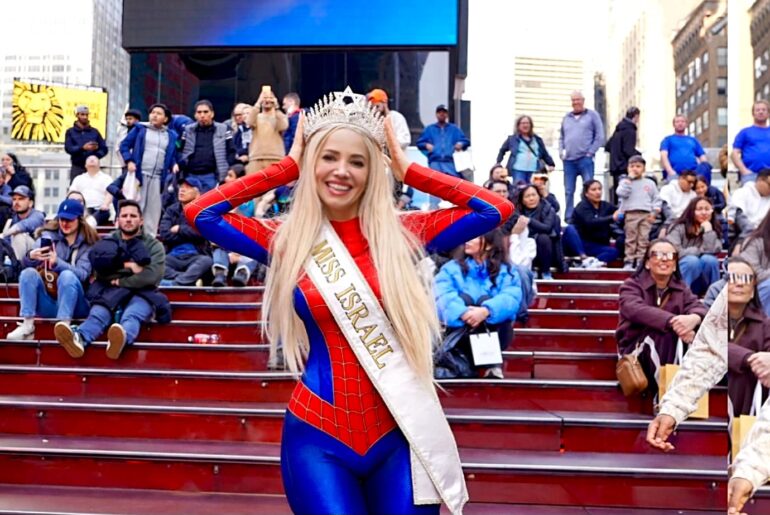 The Blogs: Israeli Beauty Queen Honors Spider-Man’s Stand Against Antisemitism in Times Square