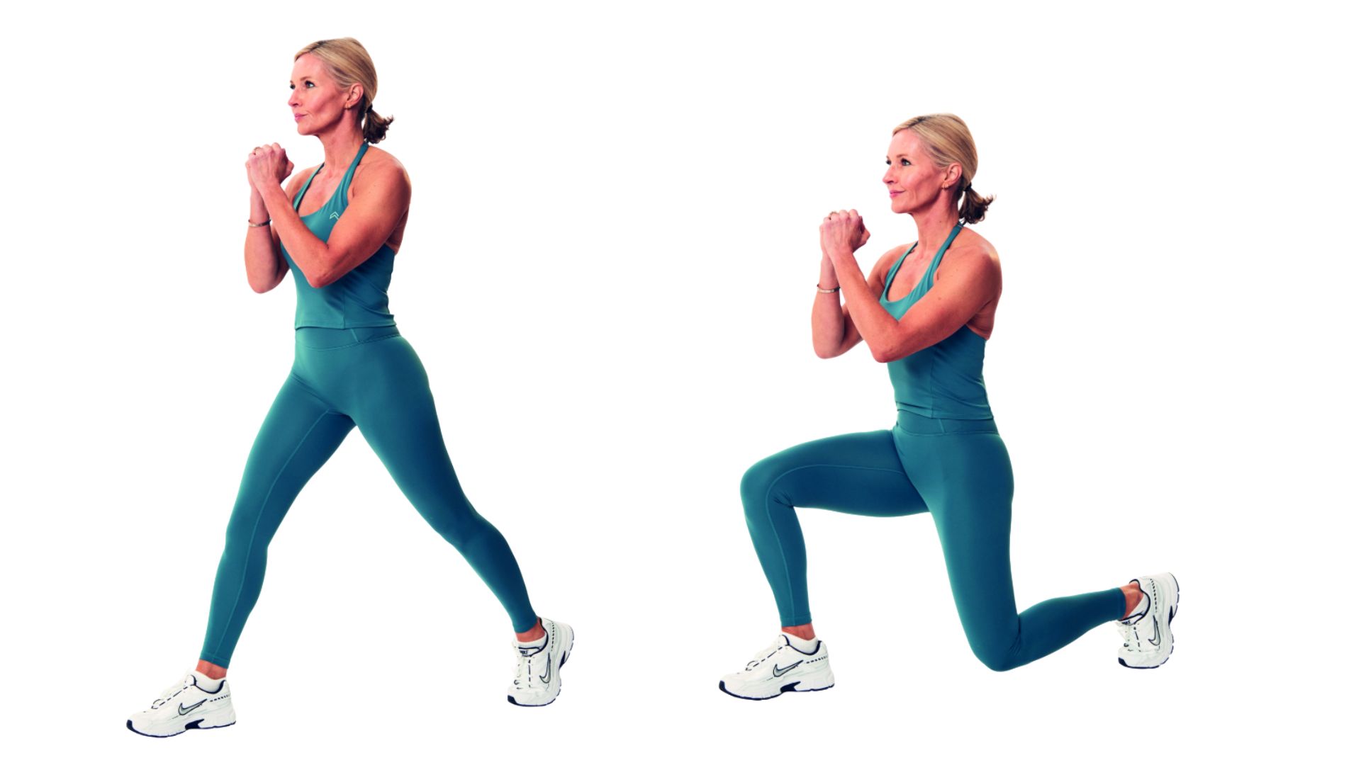 Caroline Idiens doing split squat exercise