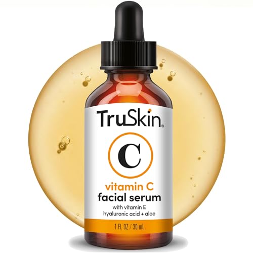 Truskin Vitamin C Serum for Face – Anti Aging Face Serum With Hyaluronic Acid & Vitamin E – Brightening Formula for Improving Appearance of Dark Spots, Fine Lines & Wrinkles – All Skin Types, 1 Fl Oz