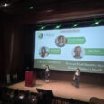 Students on stage during a presentation on Food Security