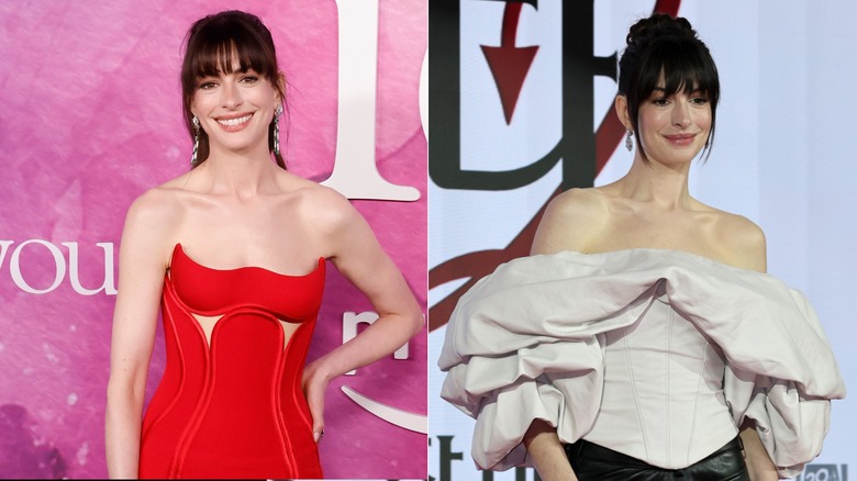 Split image of Anne Hathaway at 