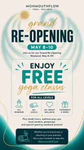 MonmouthFlow grand reopening flyer