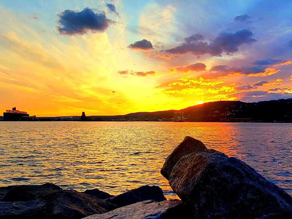 Sunset over a lake