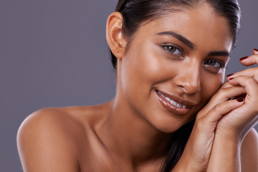 woman with clear skin