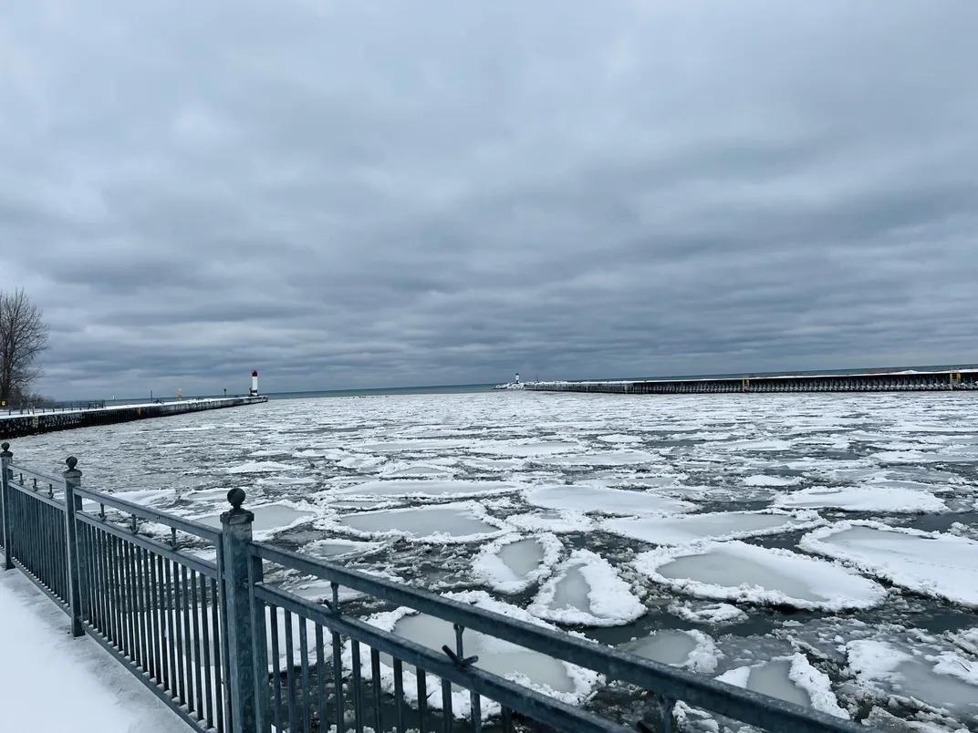 A frozen Lake Ontario
