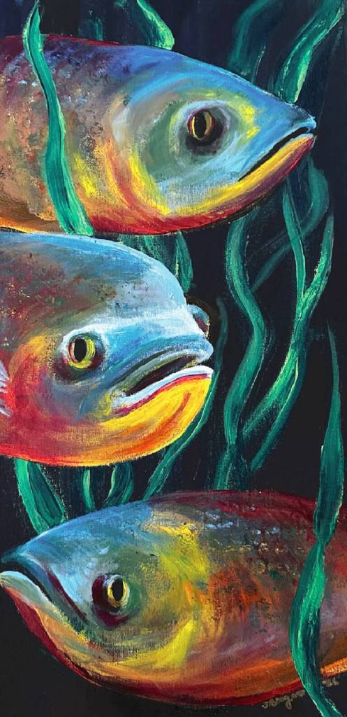 1 Fish, 2 Fish, 3 Fish, by Shirley Bomgaars, will be part of the exhibit Natures Beauty on display at the Bay Club in Port Ludlow through July 6.