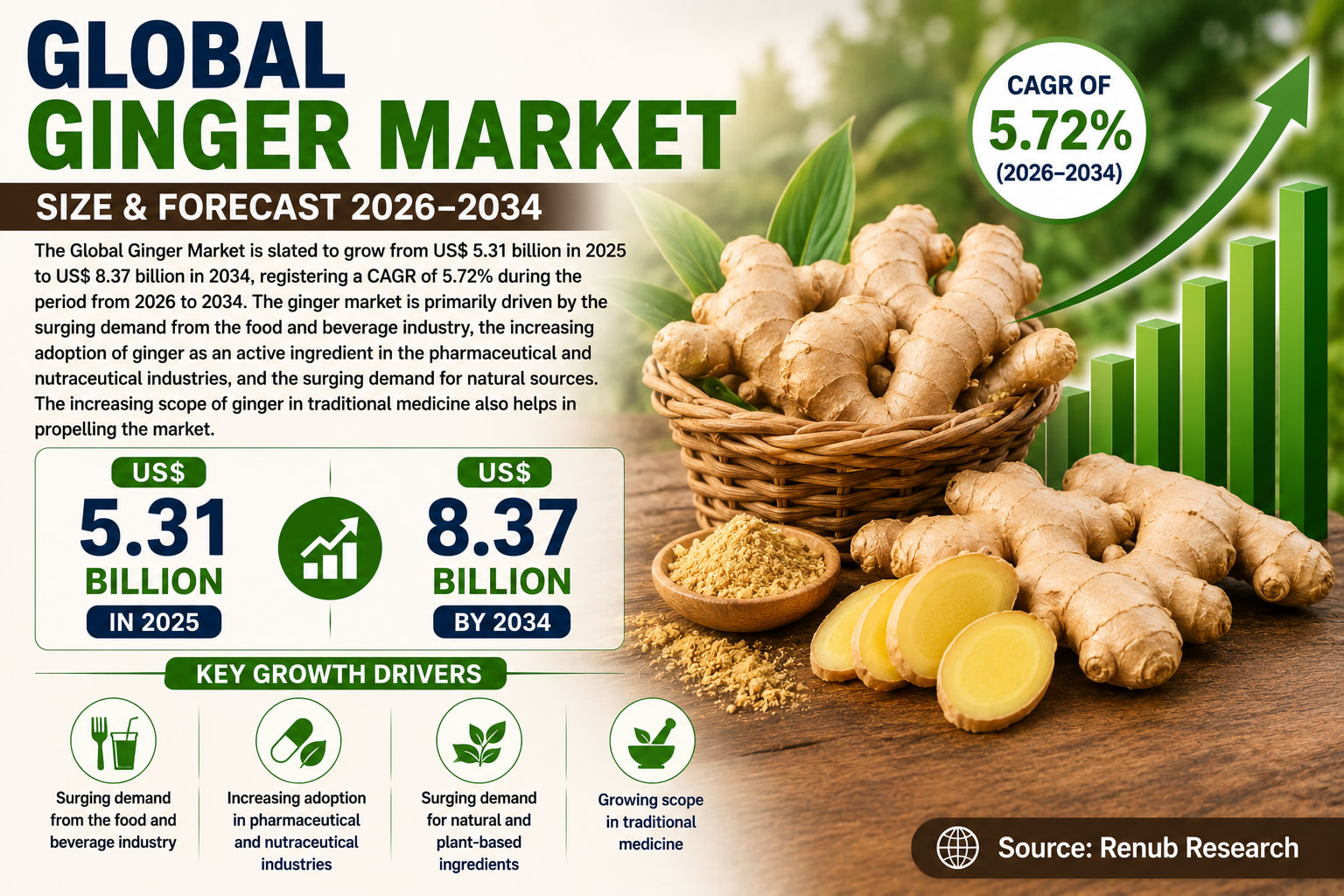 Global Ginger Market Forecast 2026–2034: Natural Wellness Trends and Functional Foods Fuel Industry Growth