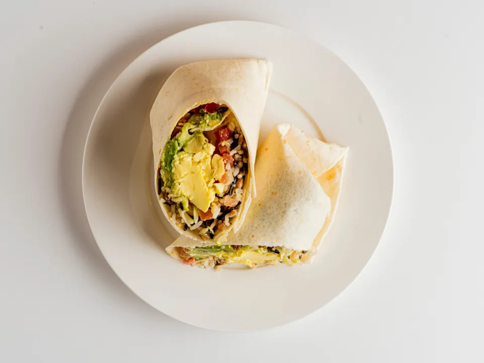 Bean, Eggs, and Avocado Burrito