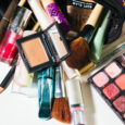 A pile of make up sits on a table on Sunday, April 19, 2026.