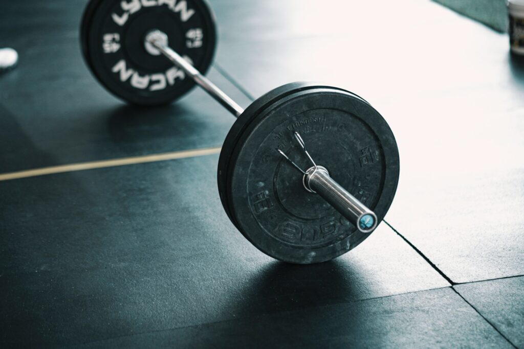 Barbell on floor