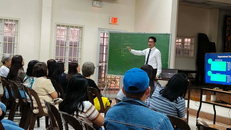 Families learn about the Child Nutrition Program at the Pasay Philippines Stake Center on Jan. 31, 2026.
