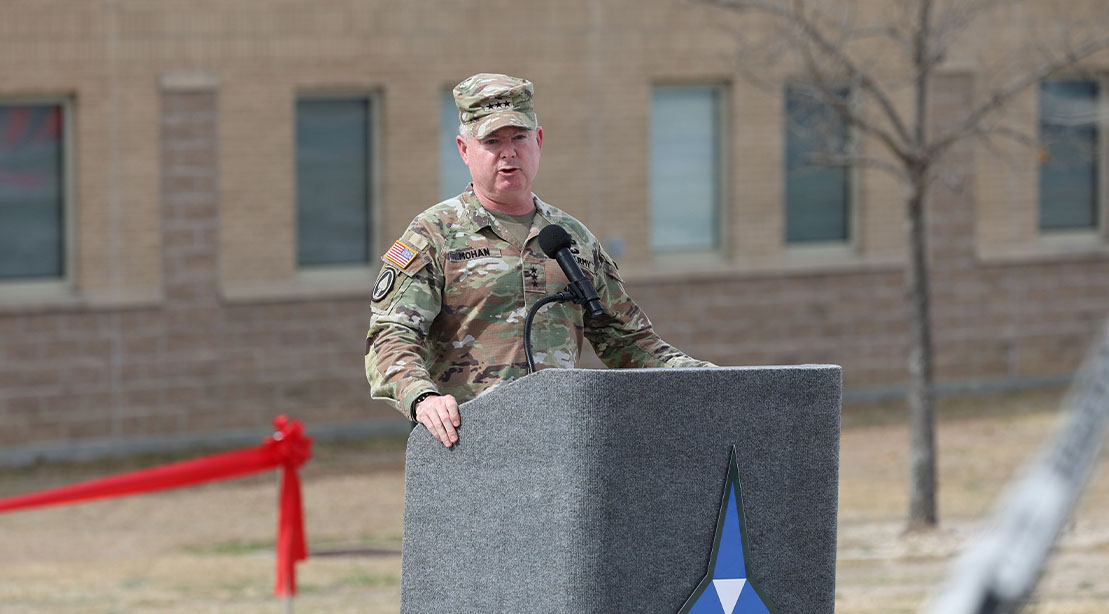 LTG Chris Mohan making a speech on dietary and nutritional health
