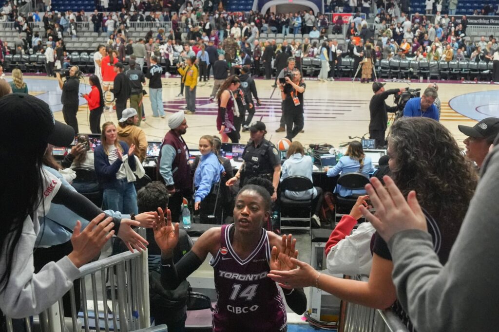 Toronto’s first WNBA game is no thing of beauty, but sellout crowd finds plenty to cheer