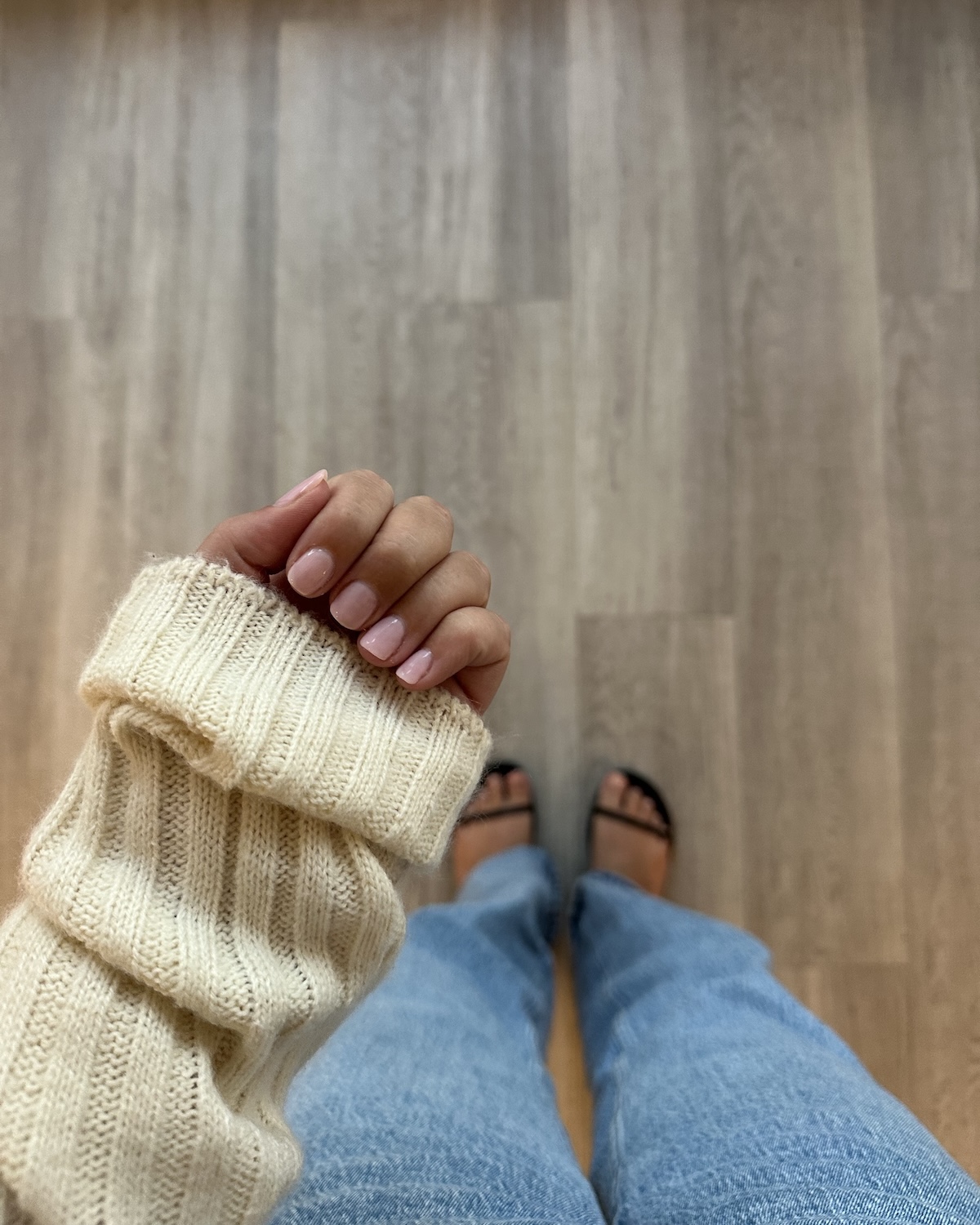 Pale pink nails