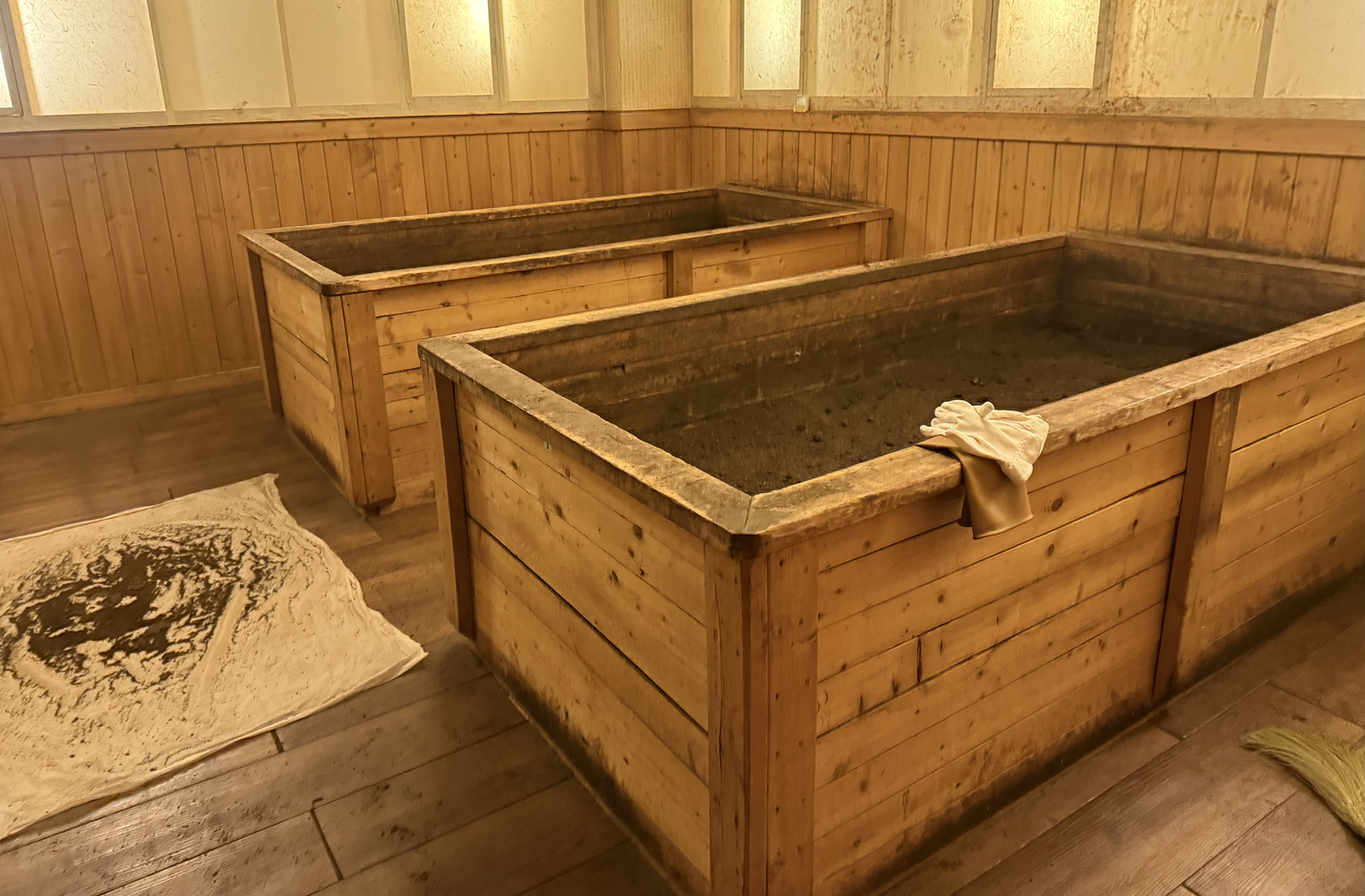 Wooden containers are filled with enzymes. [WOO JI-WON]