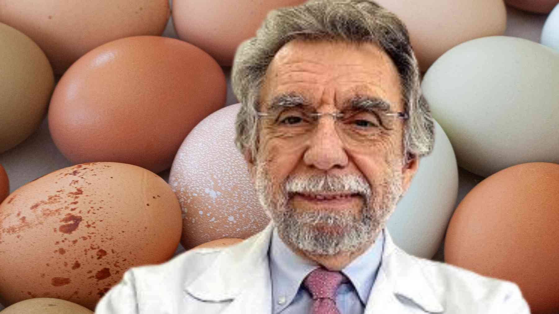 Antonio Escribano, physician and nutrition expert, in front of eggs as he explains why real food matters after 60