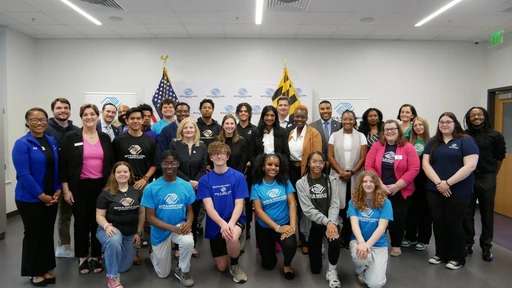 Lt. Governor Miller in group photo with students
