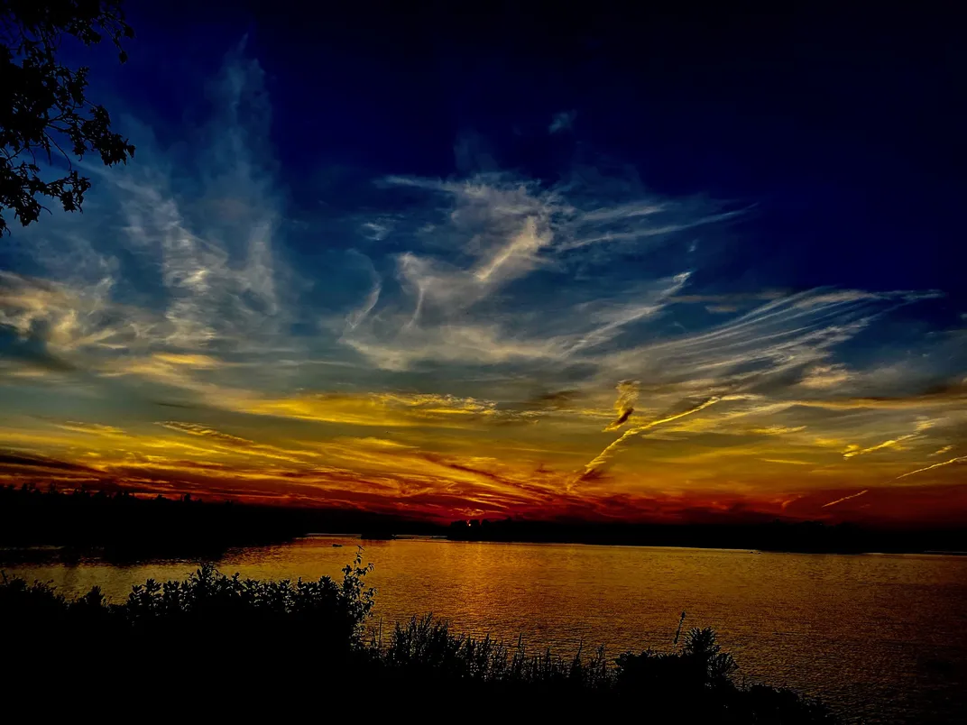 The evening sky above Lake Huron