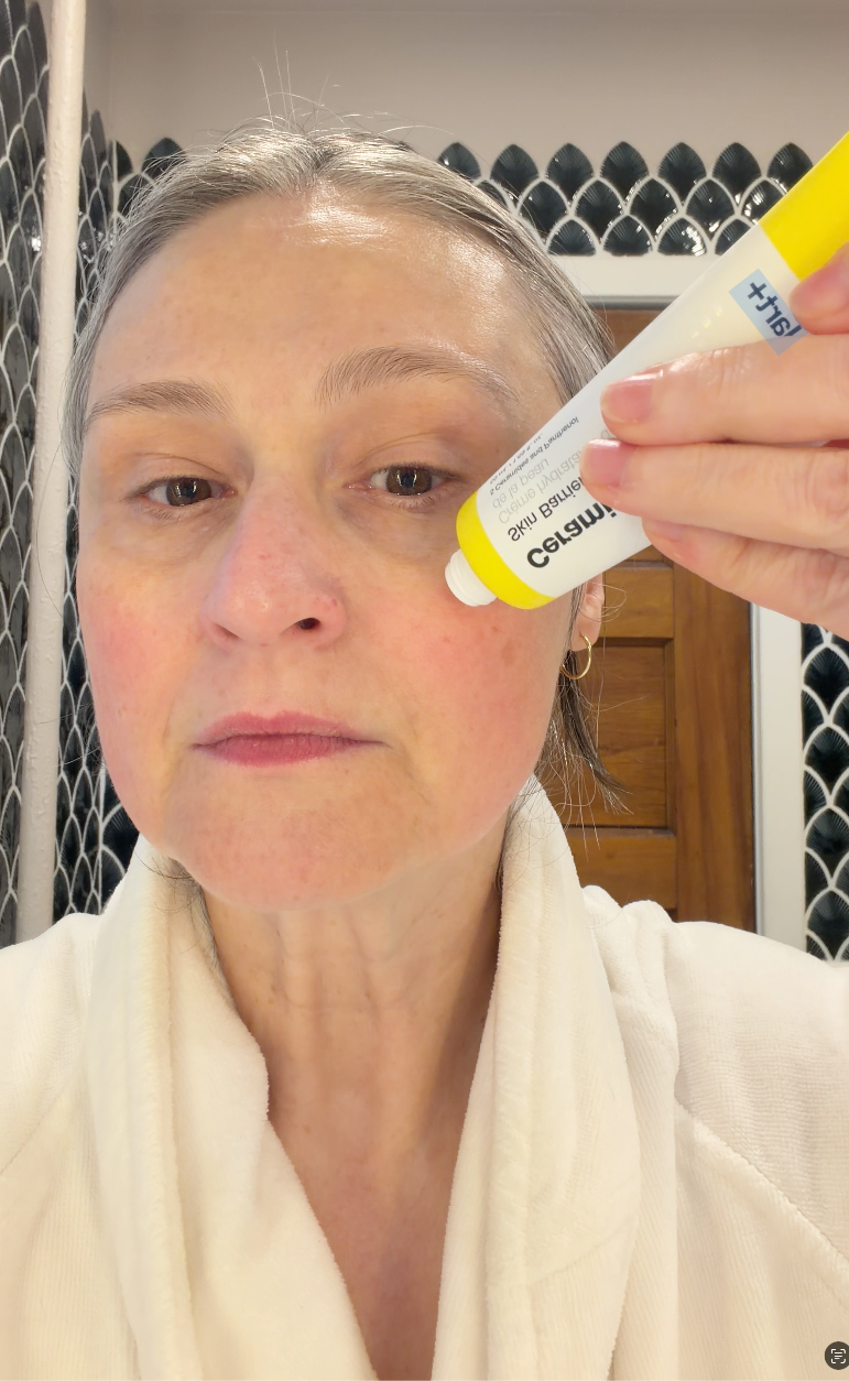 Application of a skincare product.