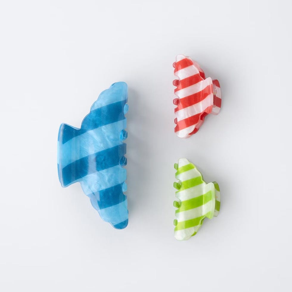 Three-Pack Striped Hair Clips