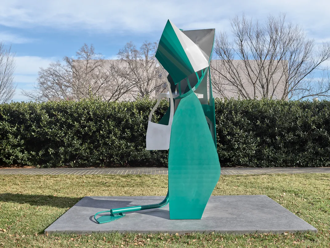 Maiden May, Arlene Shechet, aluminum, stainless steel and paint, 2023