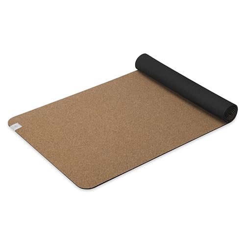 Gaiam Cork Yoga Exercise Mat | Natural Sustainable Cork Resists Sweat and Odors | Non-Slip Tpe Backing Prevents Slipping| Great for Hot Yoga, Pilates, Fitness Working Out (68" X 24"x 5mm Thick)