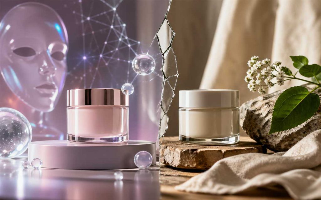 AI illustration of beauty filter trust challenge in K-beauty