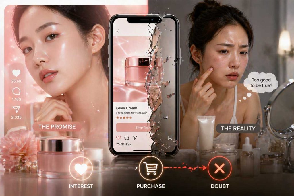 AI illustration of consumer trust in K-beauty