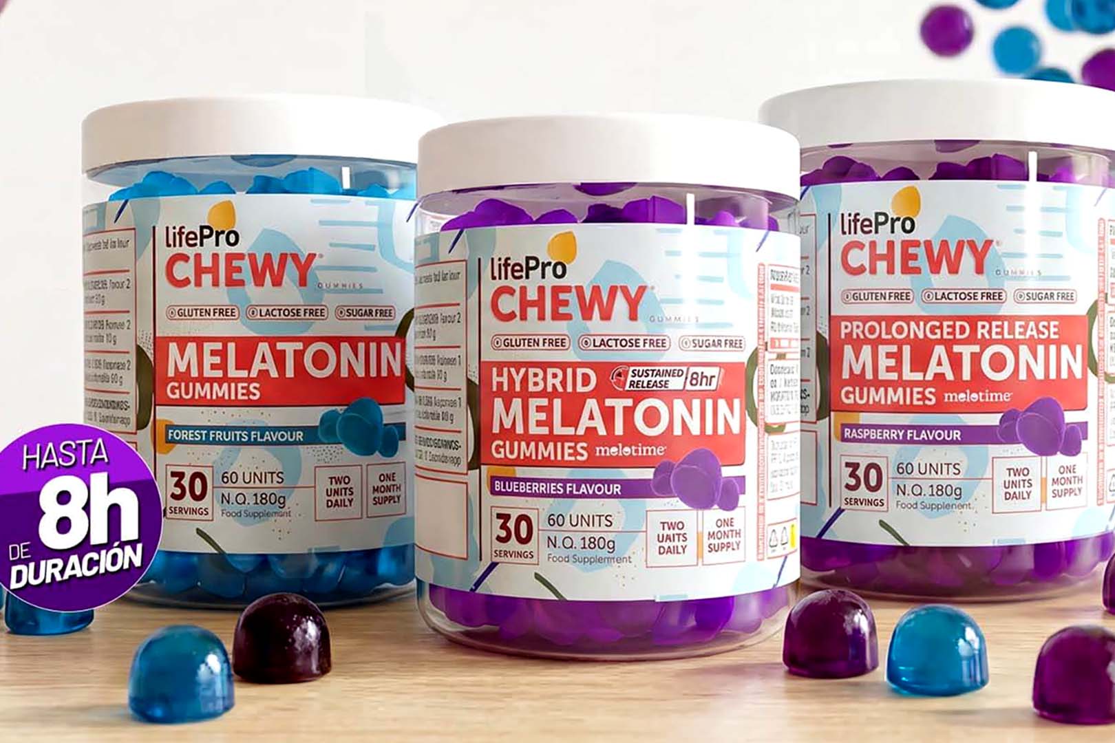 Life Pro Nutrition Melatonin Gummies in three different varieties