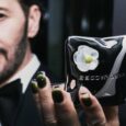 Designer Marc Jacobs holding a bronzer from Marc Jacobs Beauty.