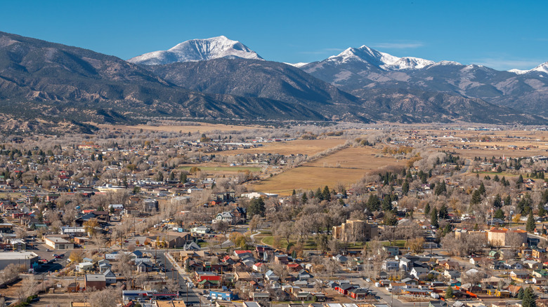 view of Salida from nearby mountain