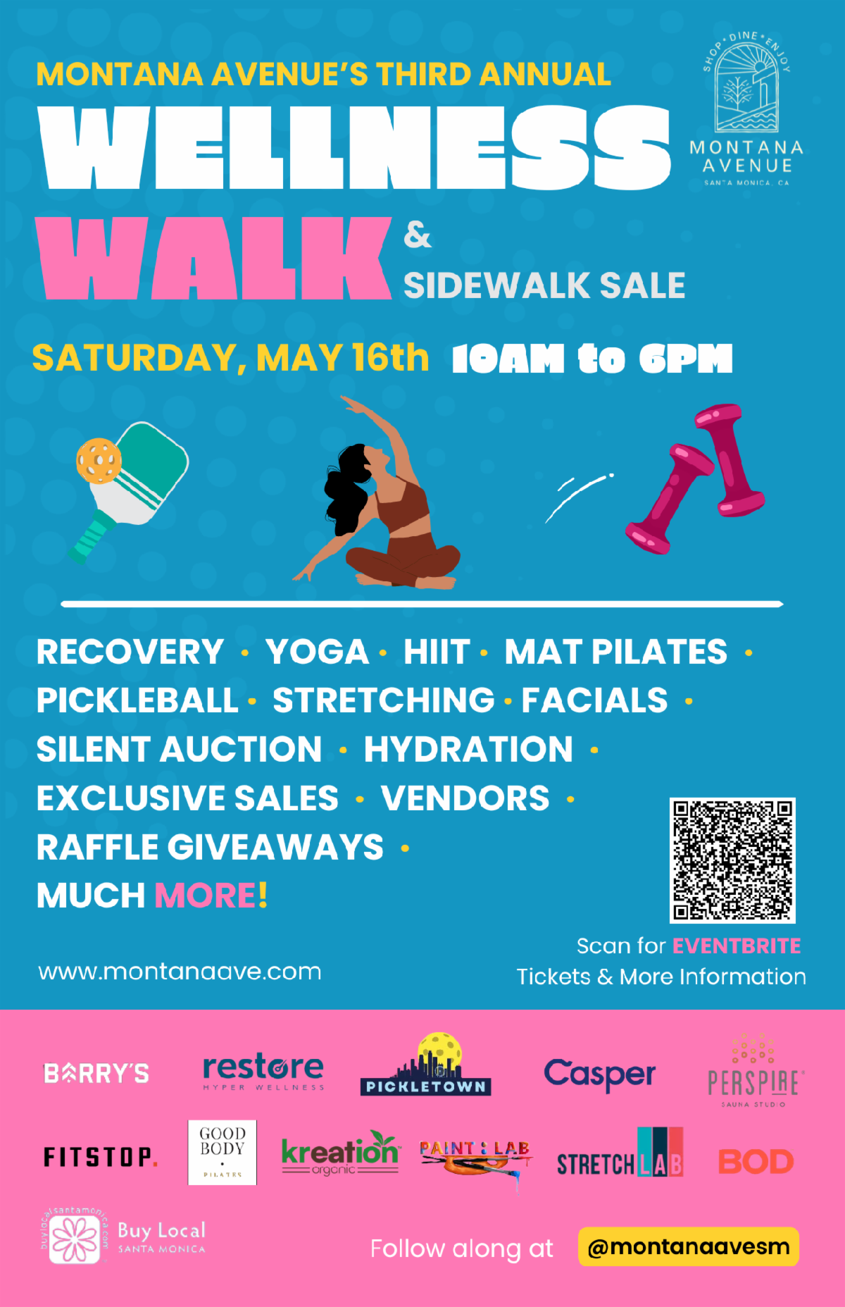Montana Avenue Wellness Walk & Sidewalk Sale May 16