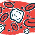 An illustration of white and red blood cells.