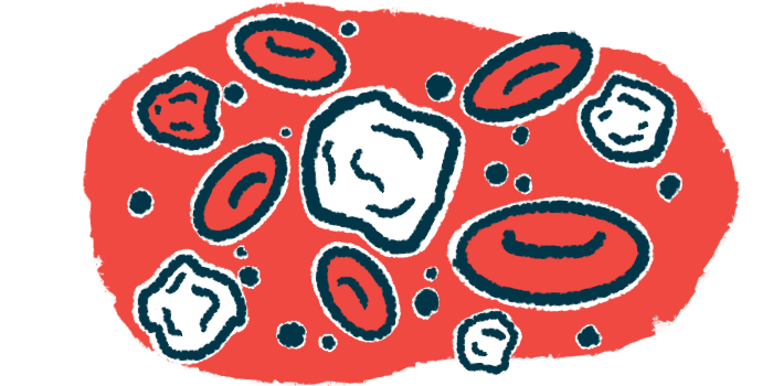 An illustration of white and red blood cells.