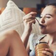 woman eating protein
