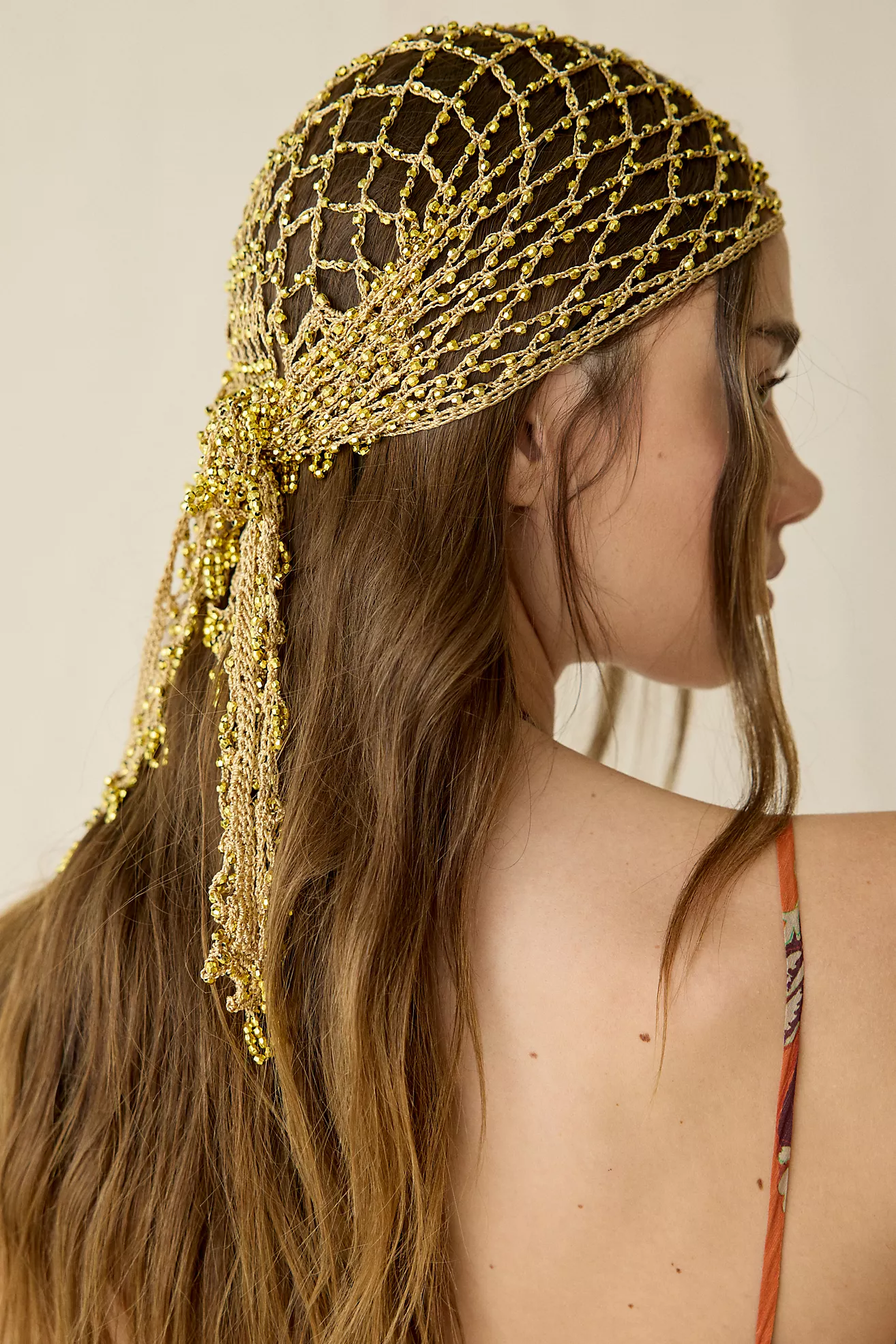 Oversized Fringed Crochet Headscarf