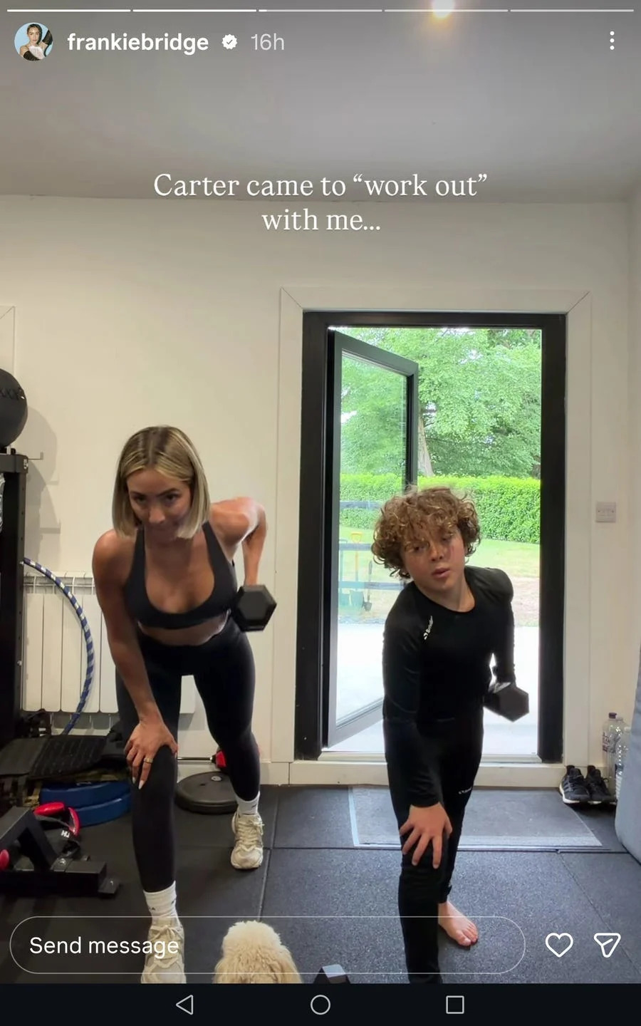frankie bridge morning workout